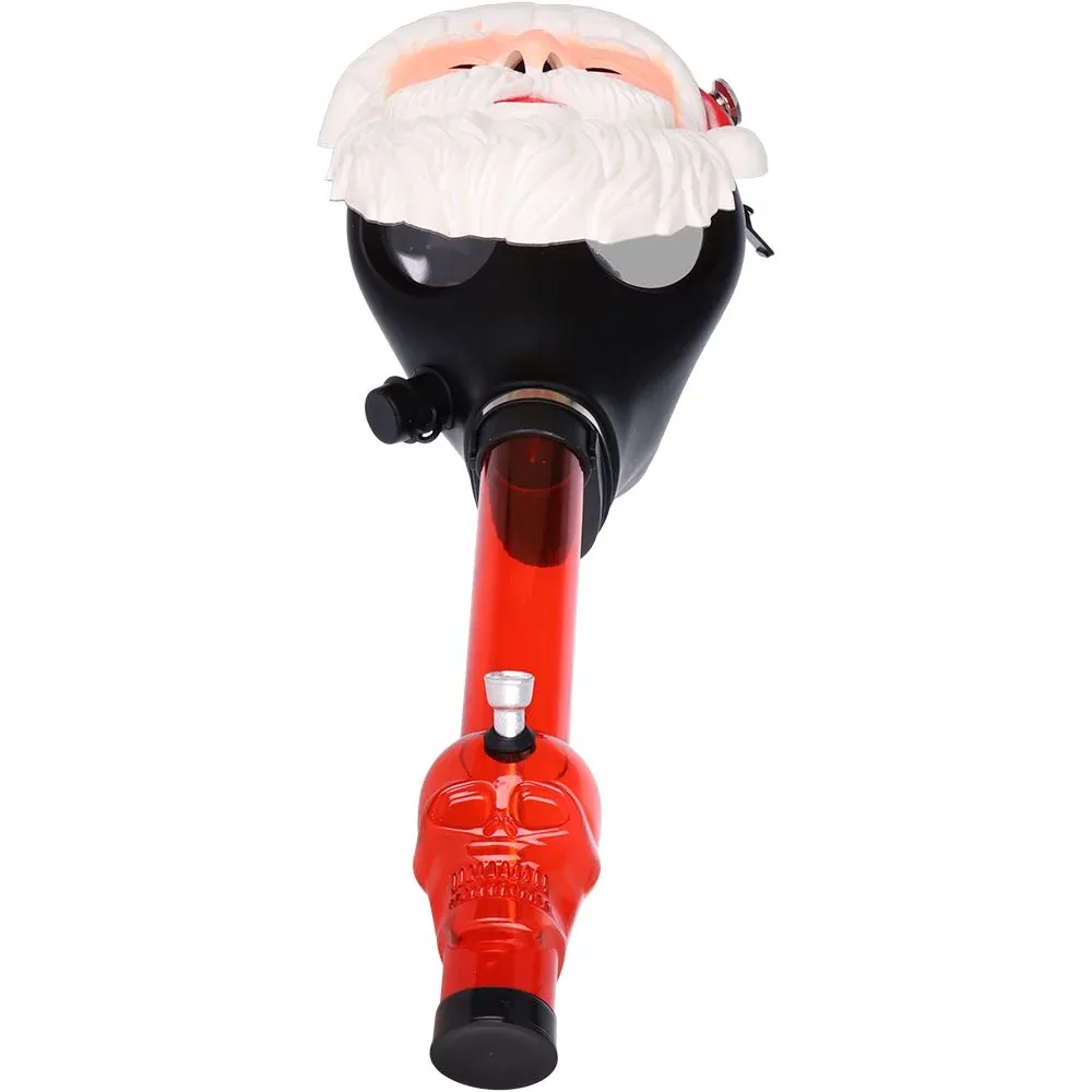 Santa Gas Mask w/ Acyrlic Water Pipe - 10.25" - Image 2