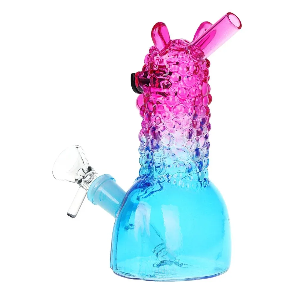SesGear Laid Back Llama Water Pipe - 6" / 14mm 3ct F / Assorted Ombre Colors - Image 2