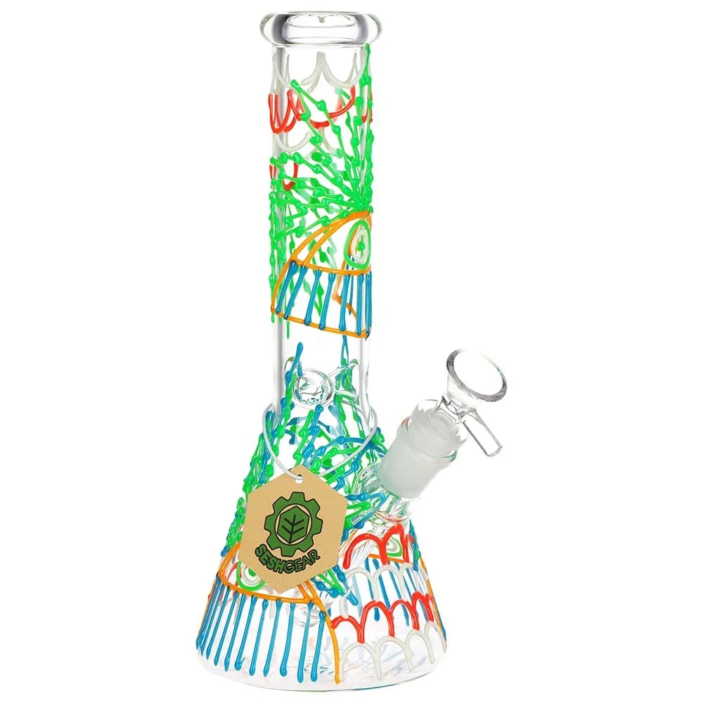 SeshGear 420 Drizzle G.I.T.D Beaker Glass Water Pipe - 10" / 14mm F