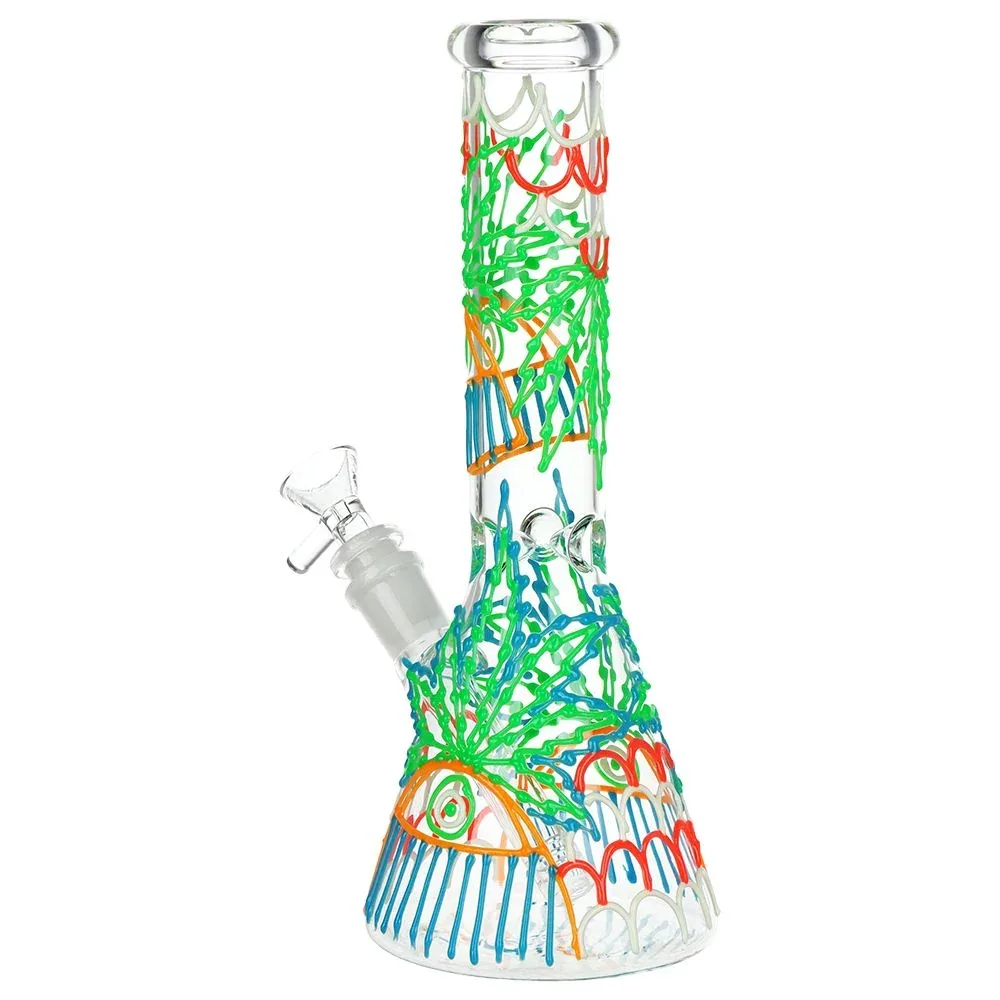 SeshGear 420 Drizzle G.I.T.D Beaker Glass Water Pipe - 10" / 14mm F - Image 2