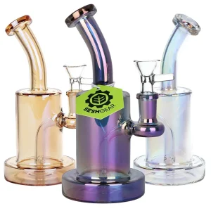 SeshGear Electroplated Glass Rig - 7" / 14mm F / Assorted Colors 3ct