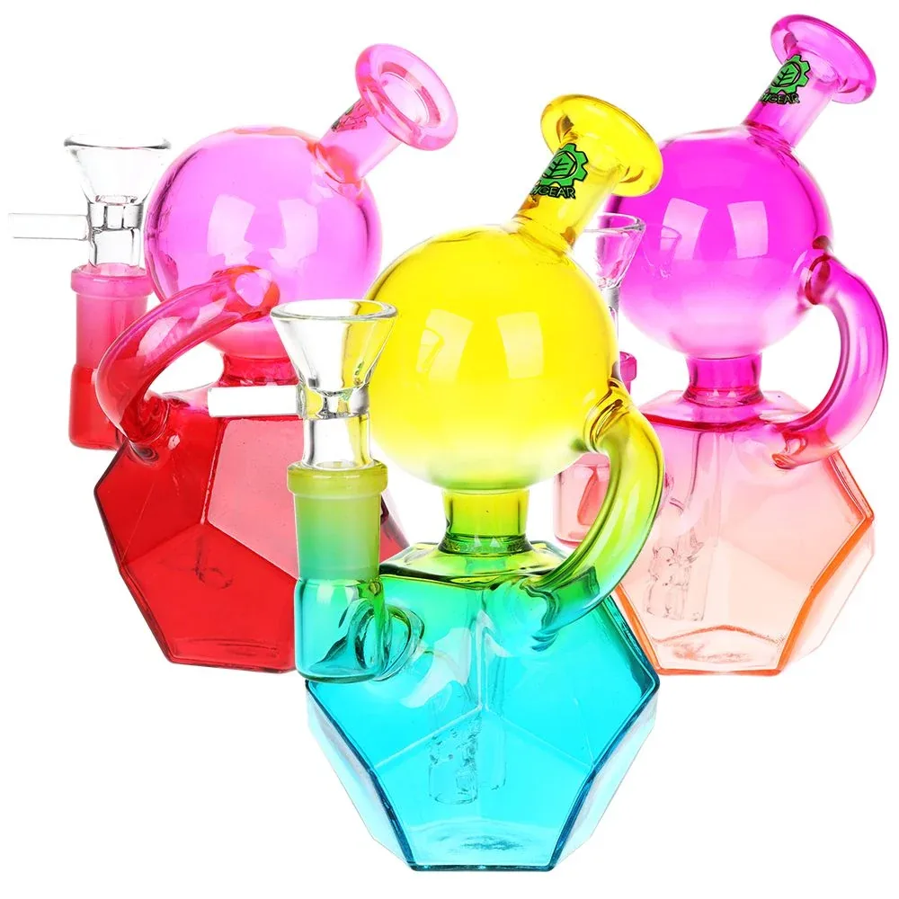 SeshGear Quantum Recycler Glass Water Pipe - 5.5" / 14mm F / Assorted Colors 3ct