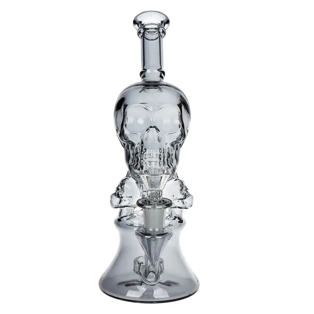 SeshGear Stacked Skulls Electroplated Glass Water Pipe - 9" - Image 2