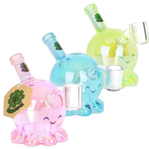 SeshGear Sweet Octopus Neon Glass Dab Rig - 3.75" / 10mm F / Colors Vary