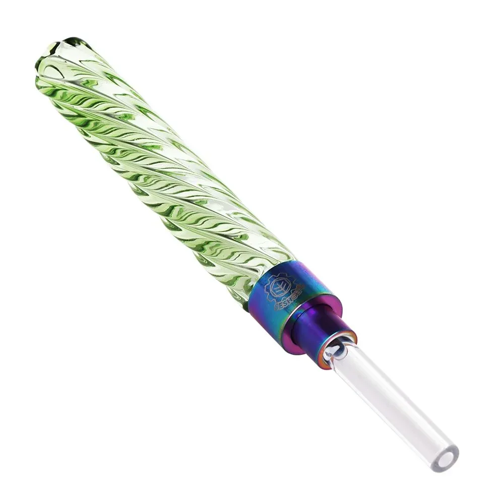 SeshGear Swirly Glass Dab Straws - 4.6" / Assorted Colors 5ct - Image 2