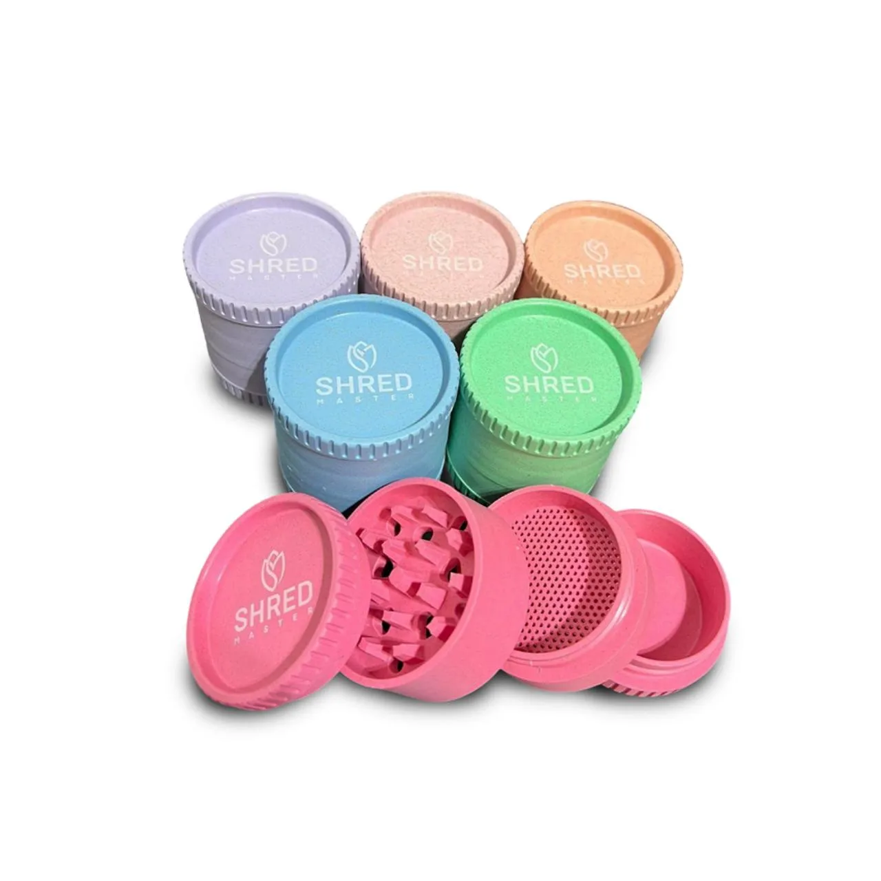 Shred Master Hemp Grinder 4PC 16CT Pastel - Image 2