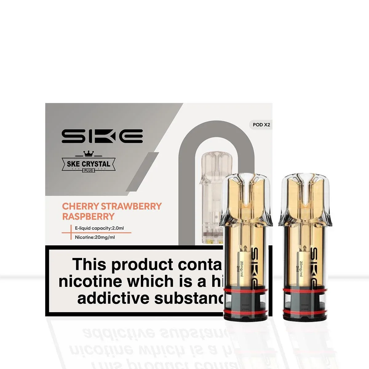 SKE Crystal Plus Cherry Strawberry Raspberry Prefilled Pods