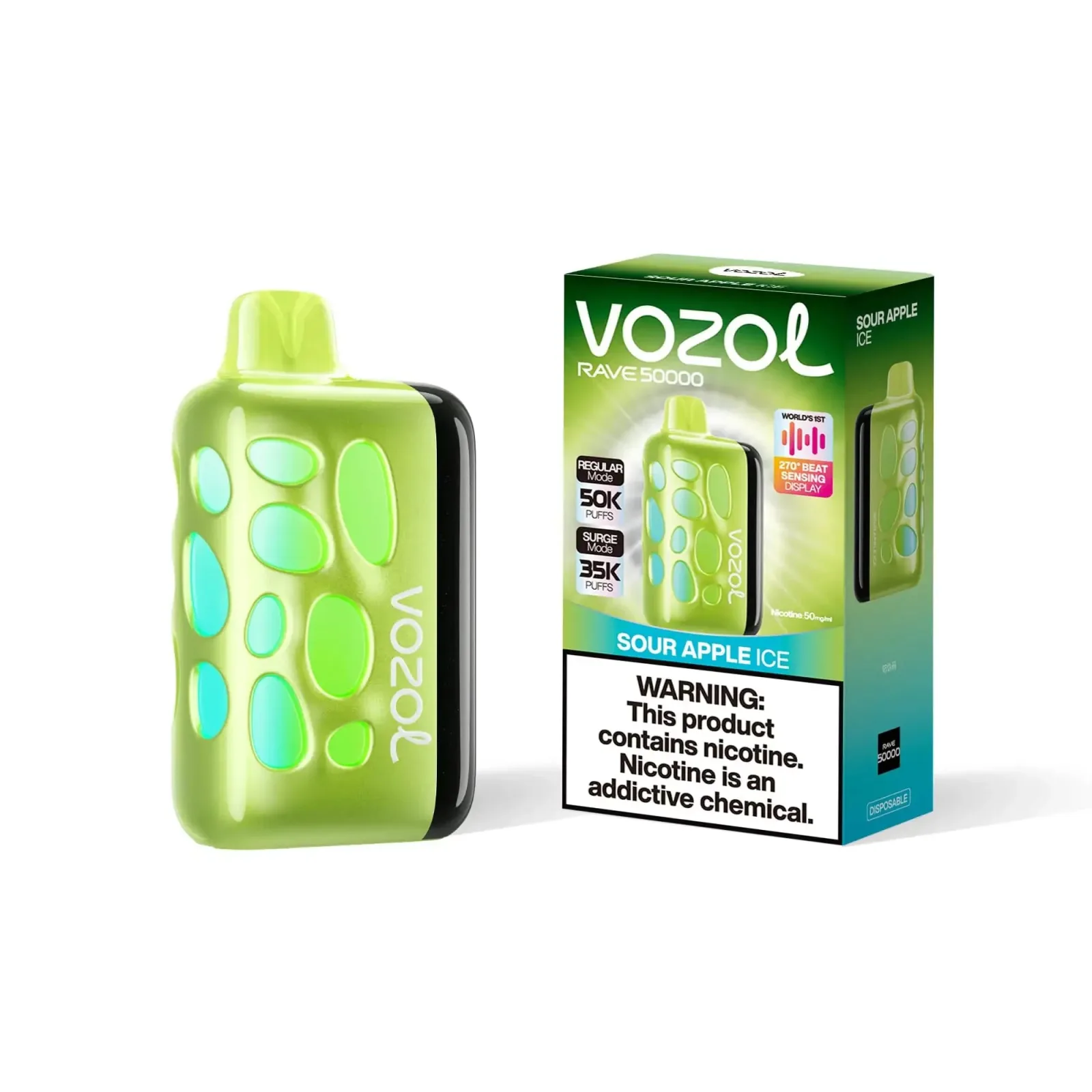 Sour Apple Ice - Vozol Rave 50000 Disposable