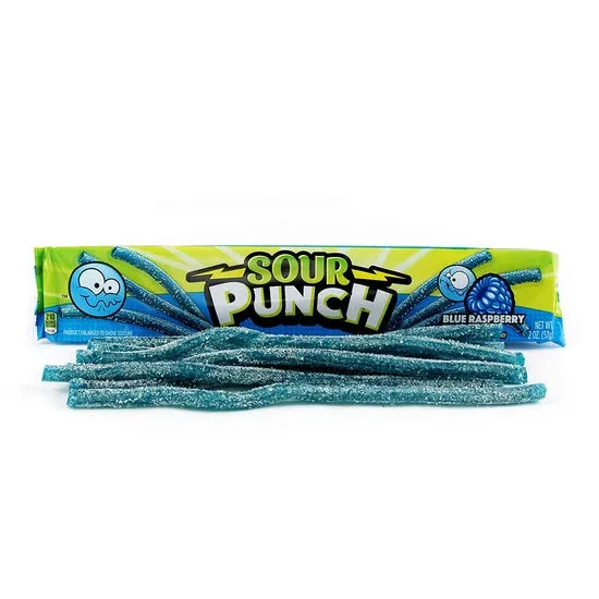Sour Punch Blue Raspberry Straws 57g