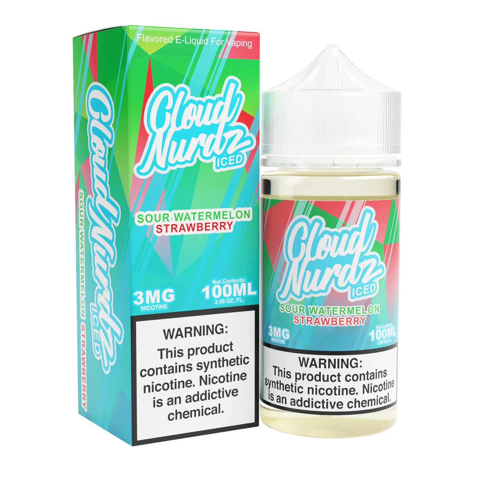Sour Watermelon Strawberry Iced – Cloud Nurdz Freebase – 100mL