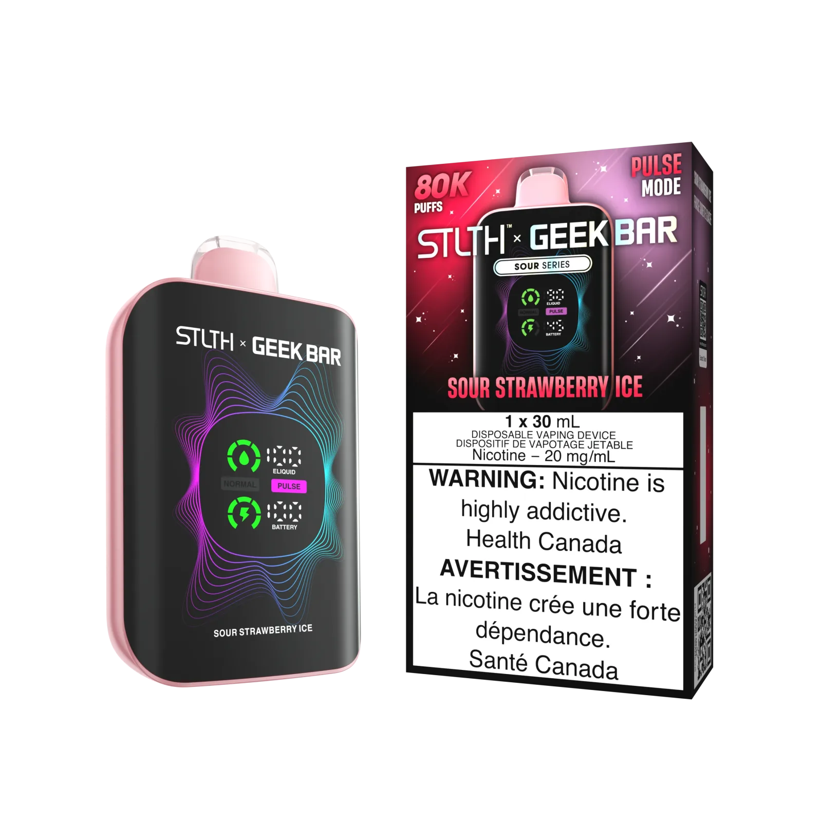 Stlth Geekbar Sour Strawberry Ice 80k