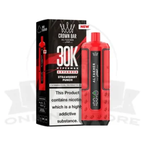 Strawberry Punch Al Fakher Crown Bar 30K Puff Hypermax Vape Kit