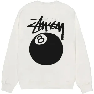 Stussy Crewneck 8 ball white