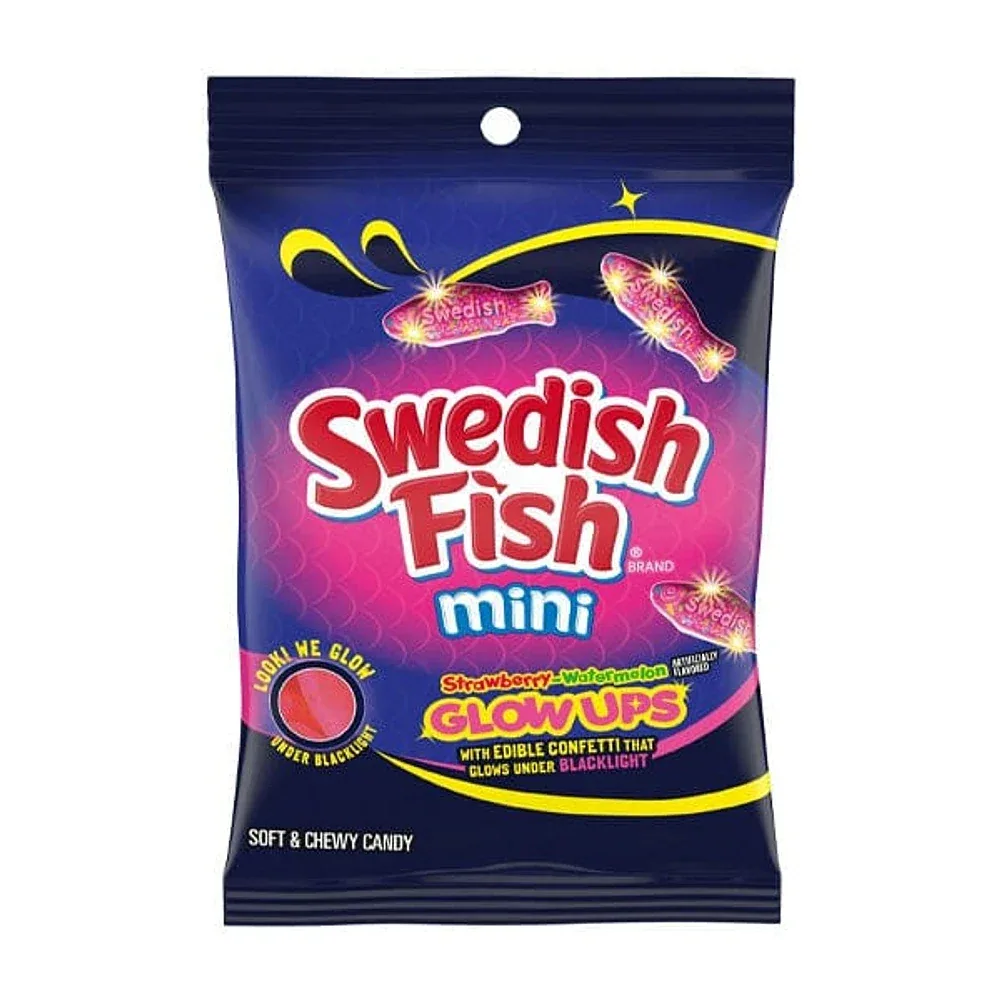 Swedish Fish Mini Glowups Strawberry Watermelon 87g