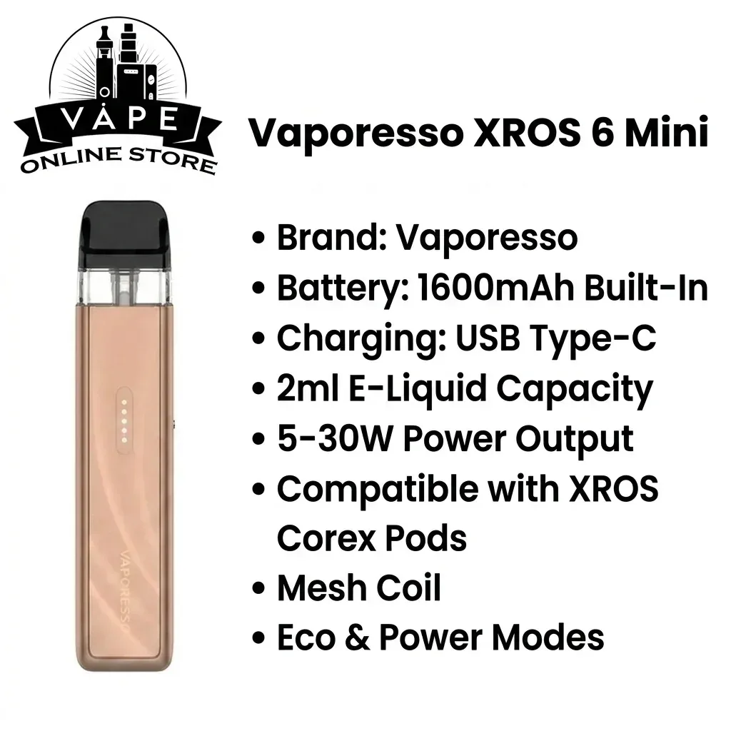 Vaporesso XROS 6 Mini Pod Vape Kit - Image 2