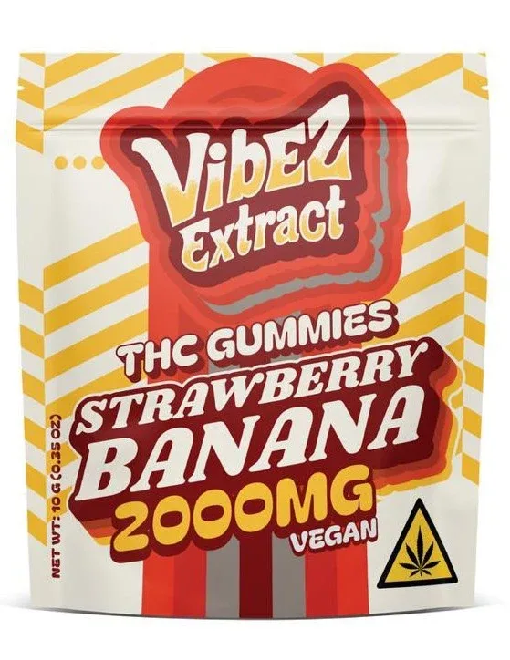 Vibez Extract 2000mg Strawberry Banana Gummy