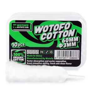 Wotofo Pre-Built Agleted Organic Cotton | 3mm ID Coils