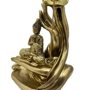 ZenN - Buddha Hand with Lotus Backflow Incense Burner 4.3x3.5x5.5”