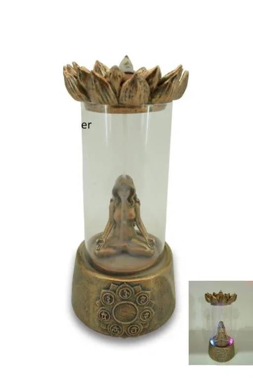 ZenN - Seven Chakra LED Backflow Incense Burner 4.1x4.1x8.9”