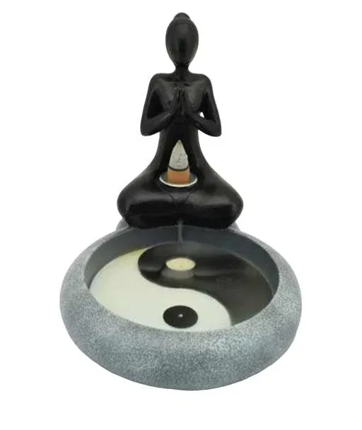ZenN - Ying Yang w/ Meditation Backflow Incense Burner 5.9x4.8x5.5”